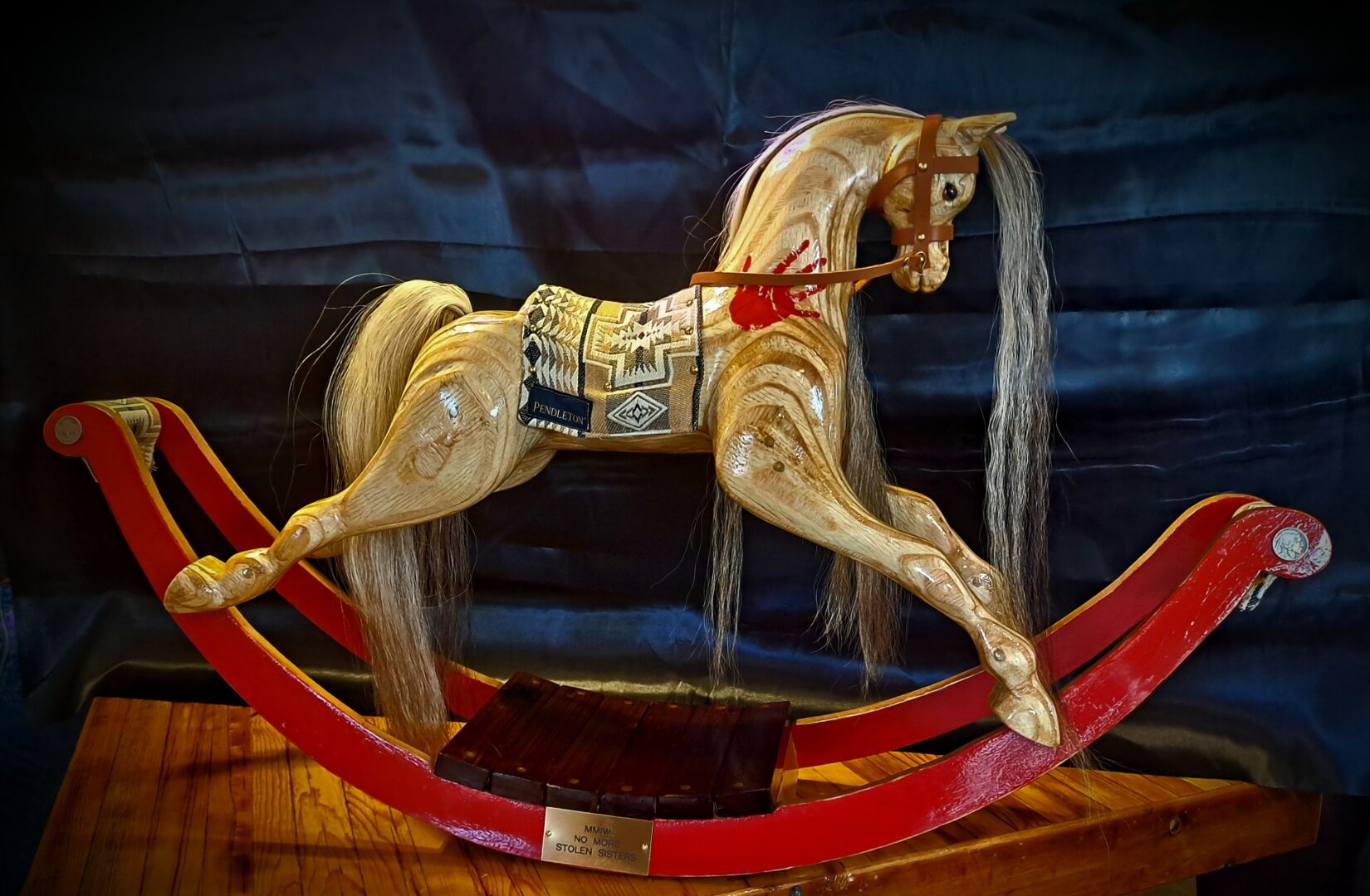 A hand-carved rocking pony